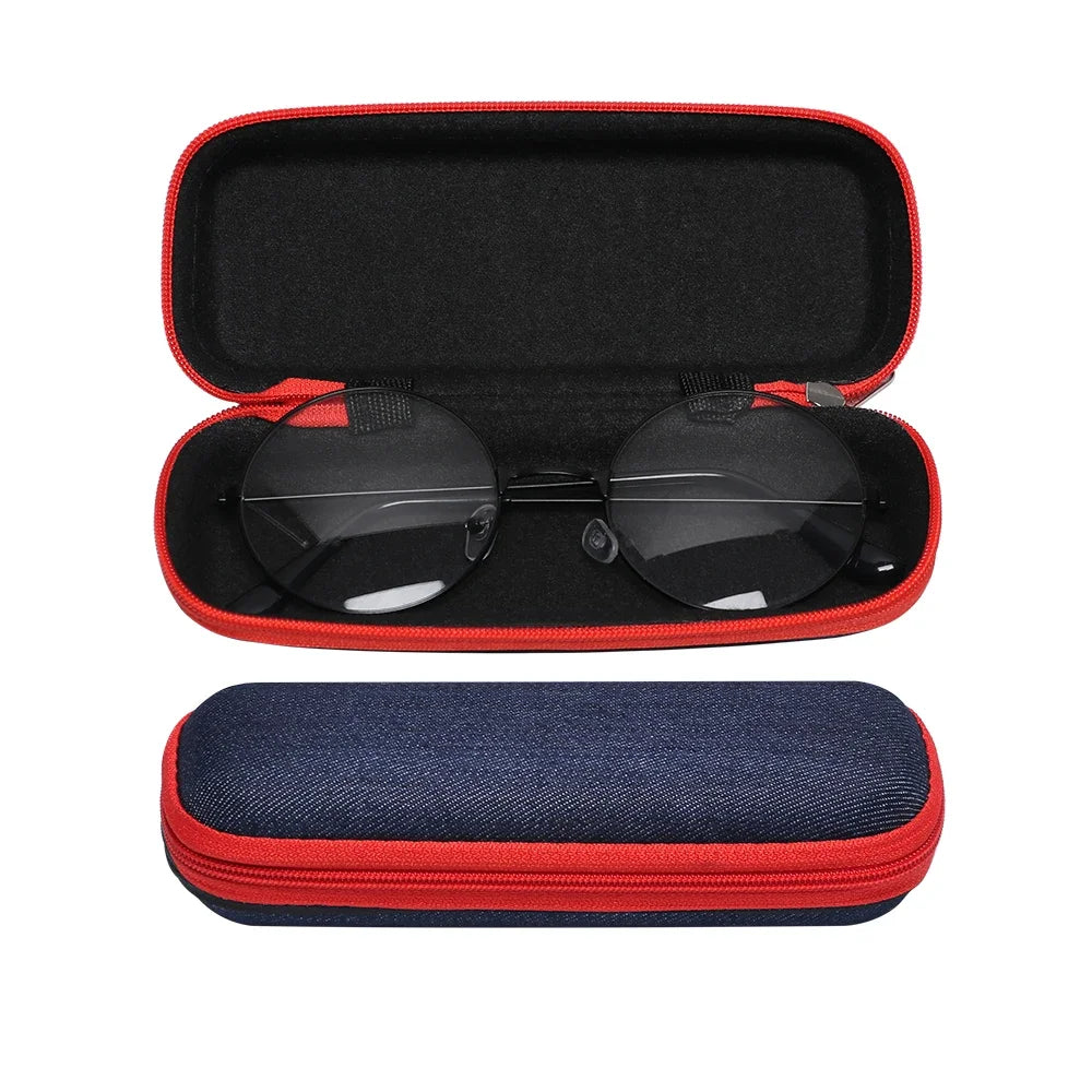 Denim Fabric Glasses Cases Zipper Sunglasses Protection Container Eyeglasses Pencil Case Reading Glasses Box Organizer Carry Bag