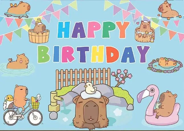 Capybara Birthday Party Decorations Tableware Set Cups Plates Napkins Tablecloth Straws Capybara Balloons Toy Girls Party Favors