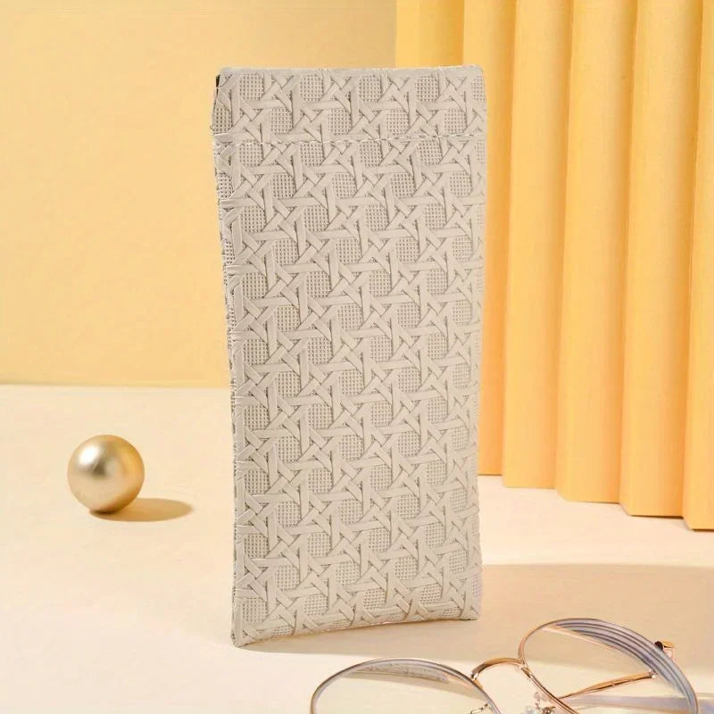 Portable Squeeze Top Sunglass Case - Leather Soft Sunglasses Case Easy To Use Eyeglasses Case Pouch