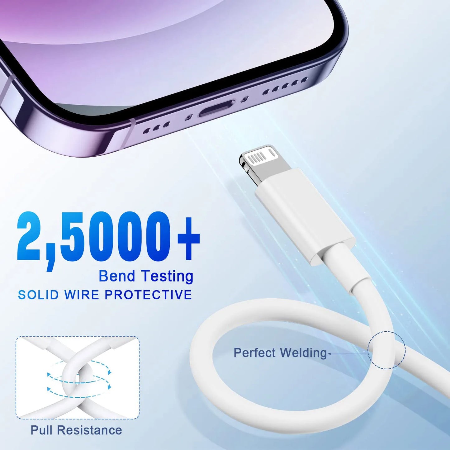 1M/3FT USB to L Charging Cable for iPhone IPad-3 Pack/1 Pack