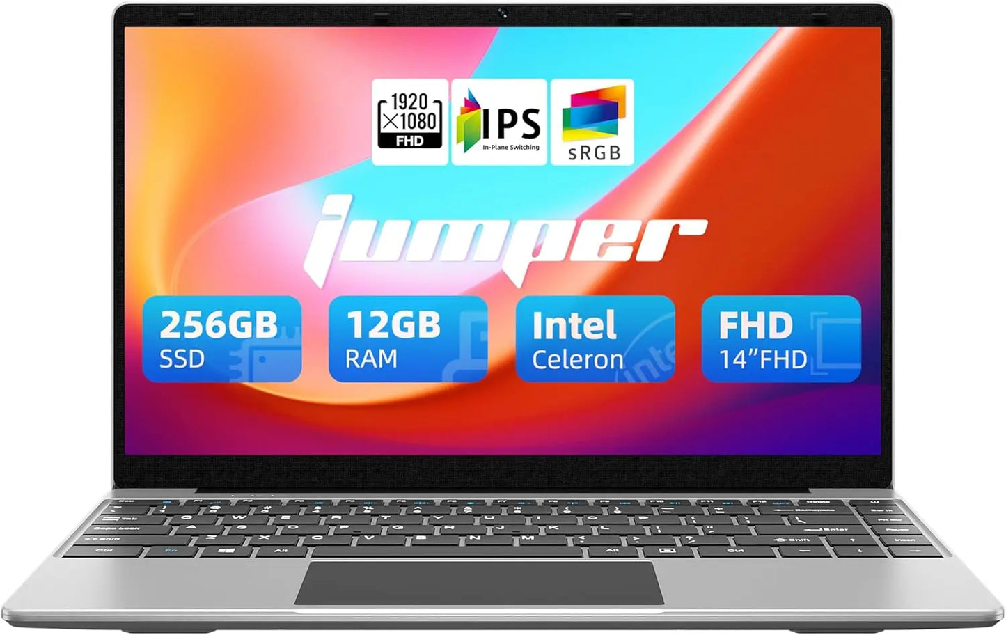 14 Inch  Windows 11 Computer Laptop PC 12GB LPDDR4 RAM 256GB SSD ROM  4-Core Processor WIFI 1080p FHD IPS Screen with Celeron