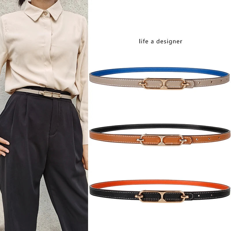 2023 Double-sided use of women's leather belt decorated ins fashion jeans wild student trend luxury design top quality brand