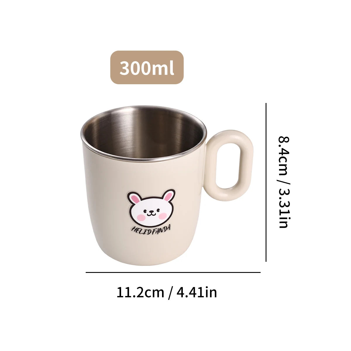 WORTHBUY New 304 Stainless Steel Water Cup Mug With Handle Cute Double Wall Milk Coffee Cup Anti Scalding Drinking Cup For Kids