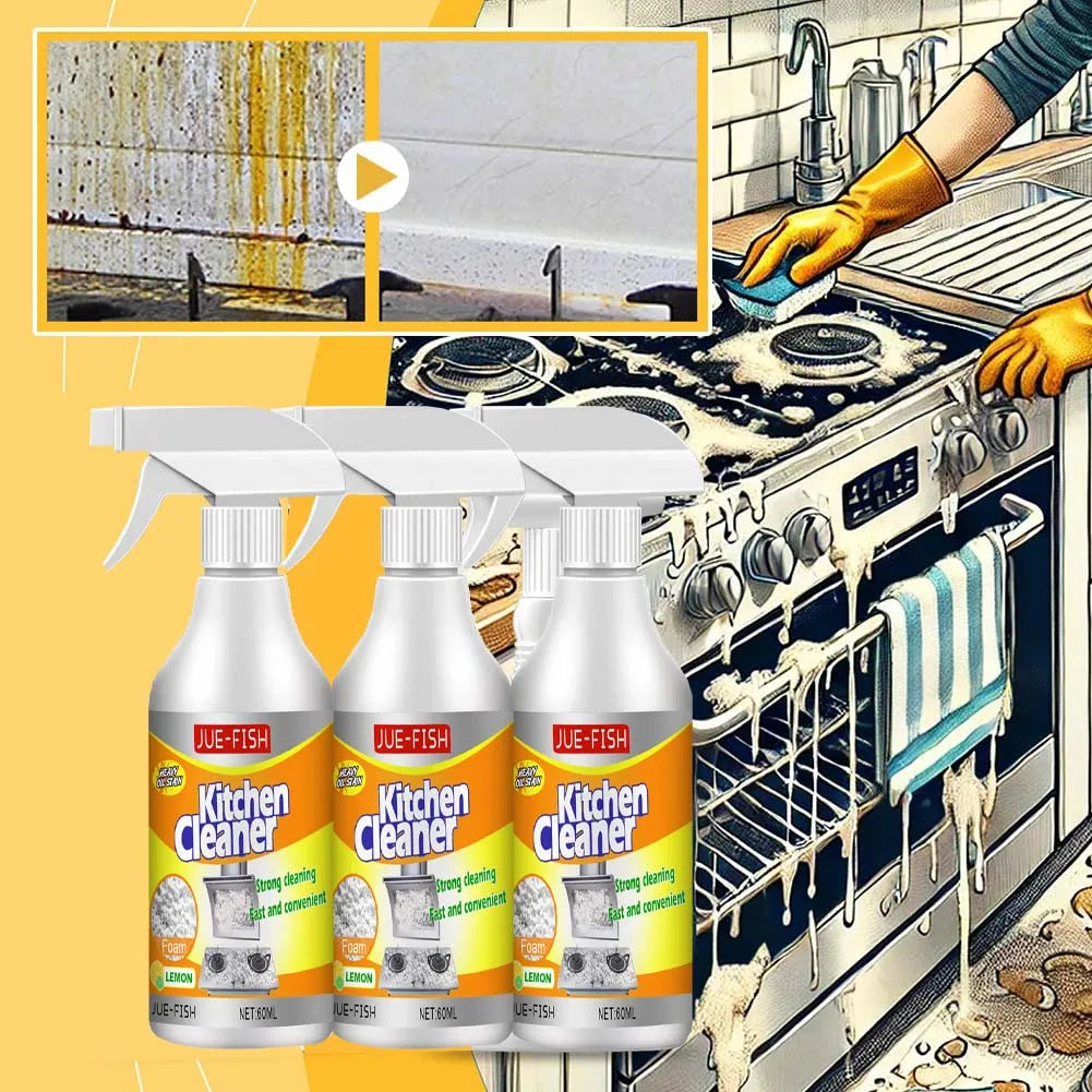 60ml Heavy Oil Cleaner Kitchen Oil Stain Powerful Degreaser Oil Stains Remover Cleaning Grills Oven Home Cooktop Cleaning Spray