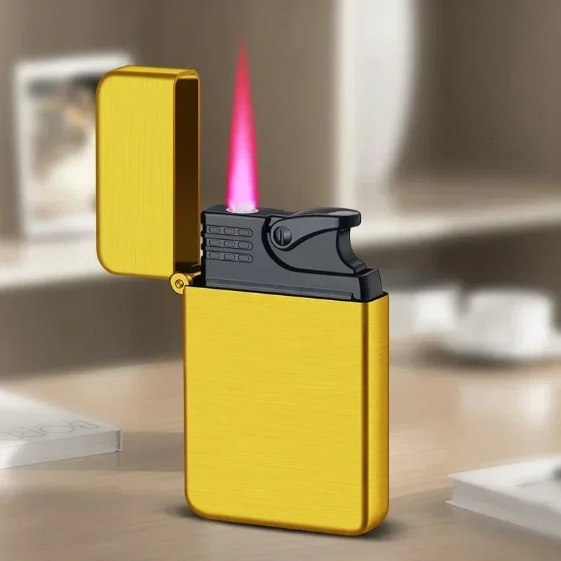 Windproof Metal Lighter Waterproof Portable Cigarette Lighter Red Fire Flame Direct Cigar Gas Lighter Smoke Accesoires for Men