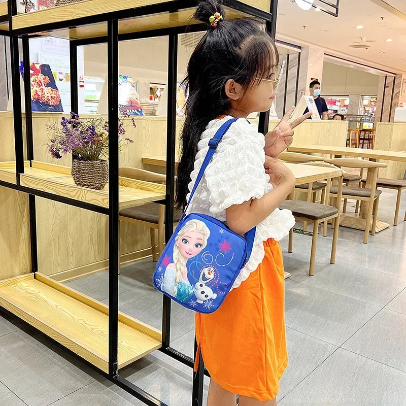 MINISO Disney 2024 New Princess Series Crossbody Bag "Frozen 2" Elsa Sophia Cartoon Shoulder Bag Girls Casual Fashion Handbag