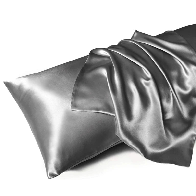 Mulberry Silk Pillowcase Bed Pillow Covers White Black Gray Champagne Gold Luxury Cases Home Bedding Standard Queen Size