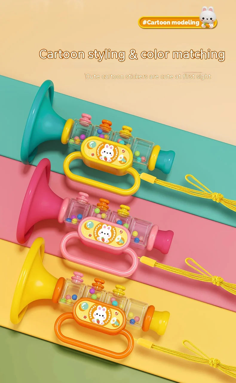 Little Rabbit Horn Children's Toy, Baby Will Blow Cartoon Harmonica Whistle Musical Instrument