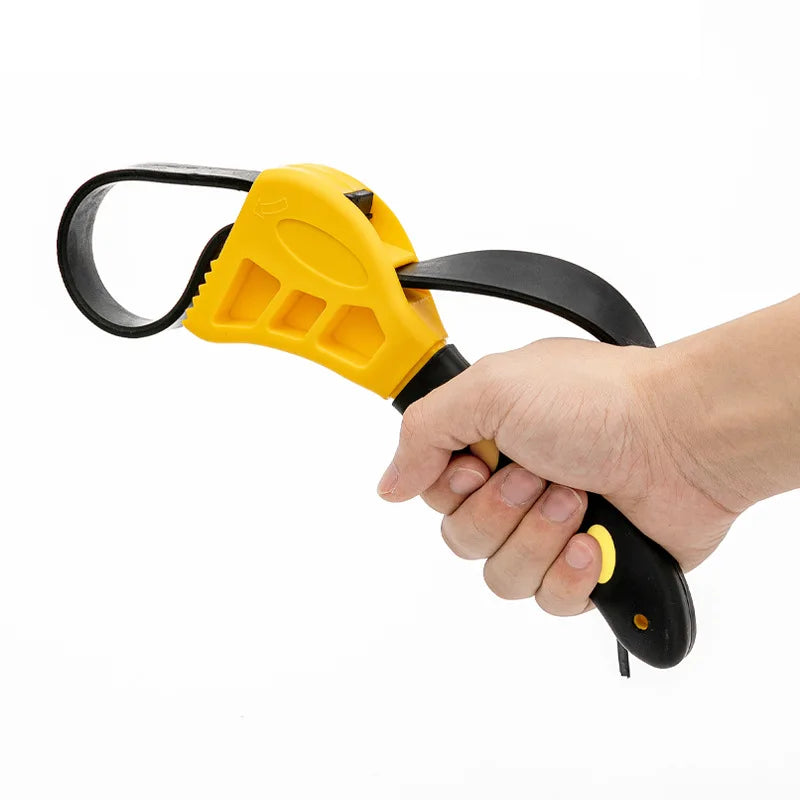 1Pc 6inch Belt Wrench Oil Filter Puller Strap Spanner Chain Wrench Strap Opener, Adjustable Disassembly Tool