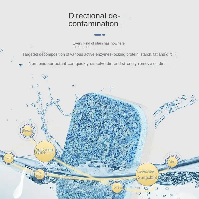 30pcs Dishwasher Tablets Solid Kitchen Detergent All In One Eco Friendly Portable Concentrated Rinse Block Dishwasher