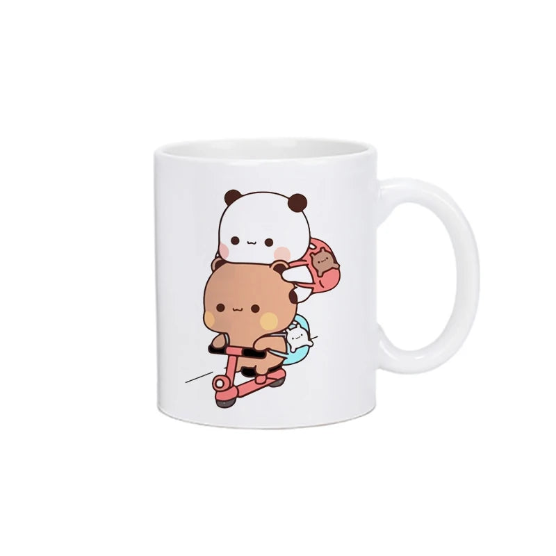 Panda Bear Bubu Dudu Coffee Milk Cup Mocha Cat Panda Bear Couple Christmas Mug Kawaii Cups Original Mugs Drinkware Birthday Gift