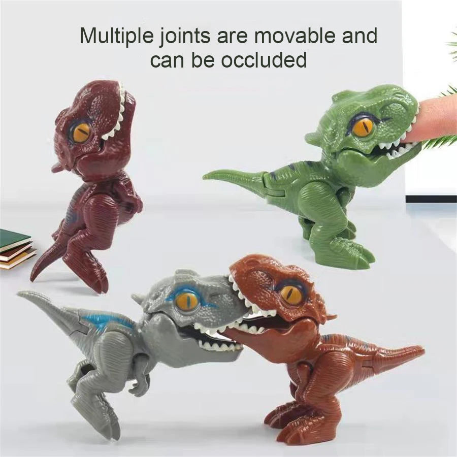 5-20PCS Funny Mini Cartoon Animal Tyrannosaurus Toy Plastic Hand Bite Finger Dinosaurs Mobile Joint Animal Finger Hand Doll Prop