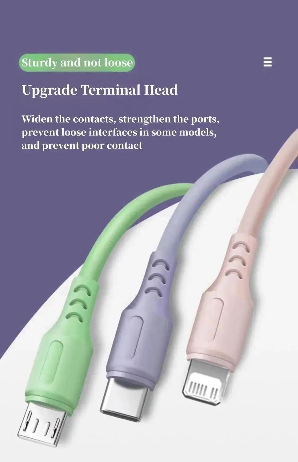 3 In 1  Fast Charging Cable For iPhone15 14 13 12 11 X Pro Max Micro USB Type-C Phone Charger USBC Data Cable