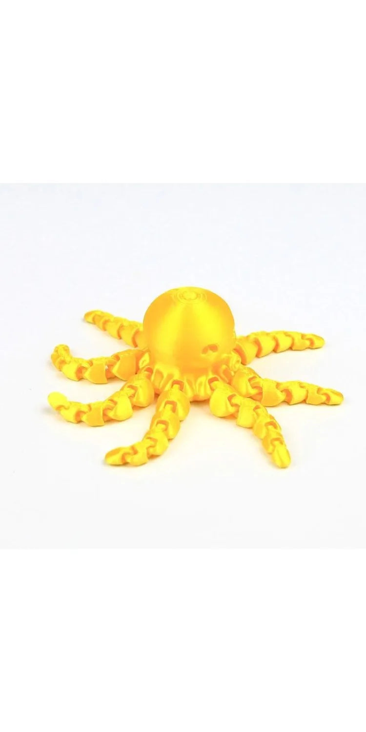 12cm 3D Printed Octopus Figurine with Flexible Joints for Home Office Desk Decoration Ocean Animal Table Ornament Ideal Gift Toy
