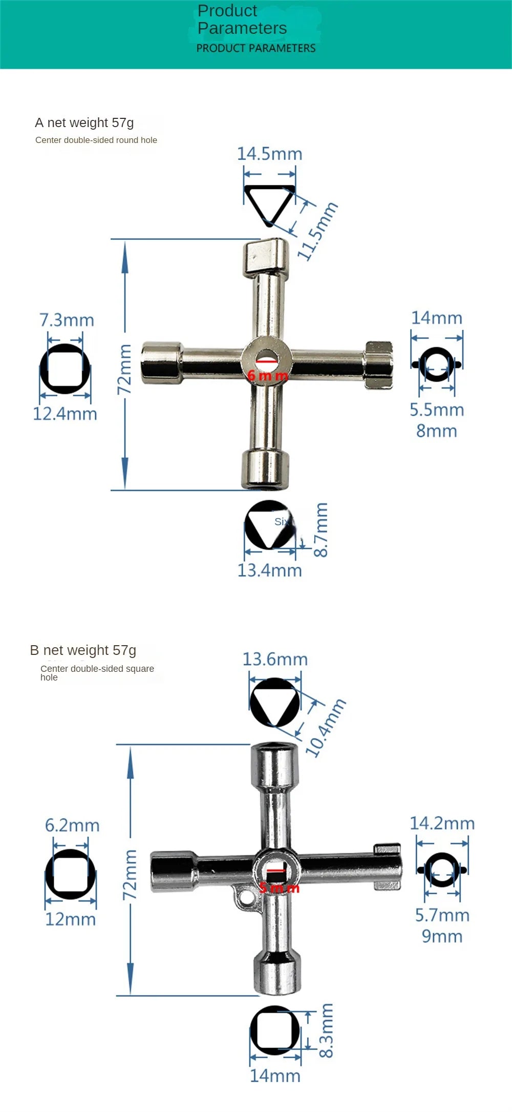 Aleekit 4 Way Universal Cross Triangle Wrench KEY Multifunction Cross Wrench High Quality Multifunction Repair Tools Hand Tools