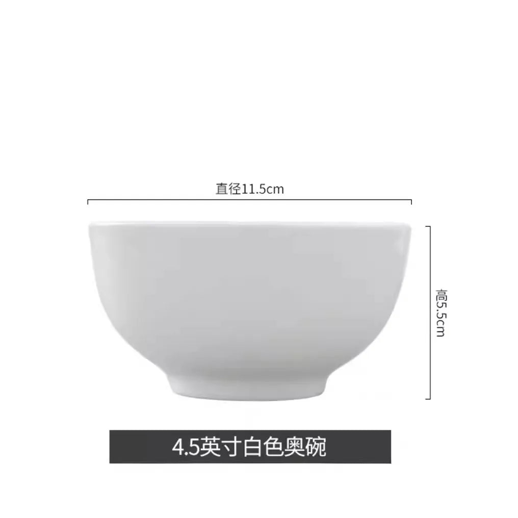 Tangshan Bone Porcelain Series Tableware, Various Type Bowls, Microwave Ovens, Household Hotels, Pure White Simple Rice Bowls