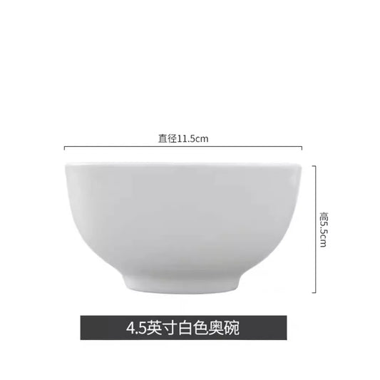 Tangshan Bone Porcelain Series Tableware, Various Type Bowls, Microwave Ovens, Household Hotels, Pure White Simple Rice Bowls