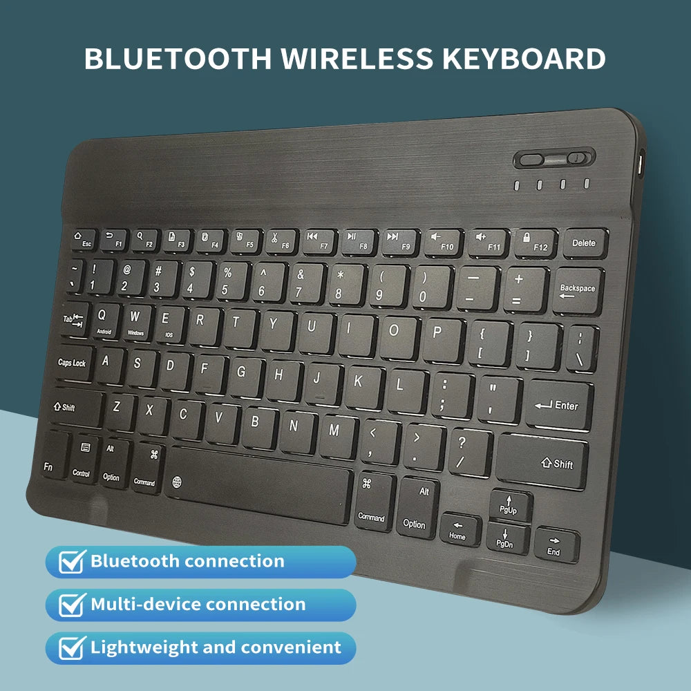 Bluetooth Keyboard Wireless Rechargeable Black 10 Inch Keyboard For IOS Android Windows Tablet For iPad Air Mini Keyboard