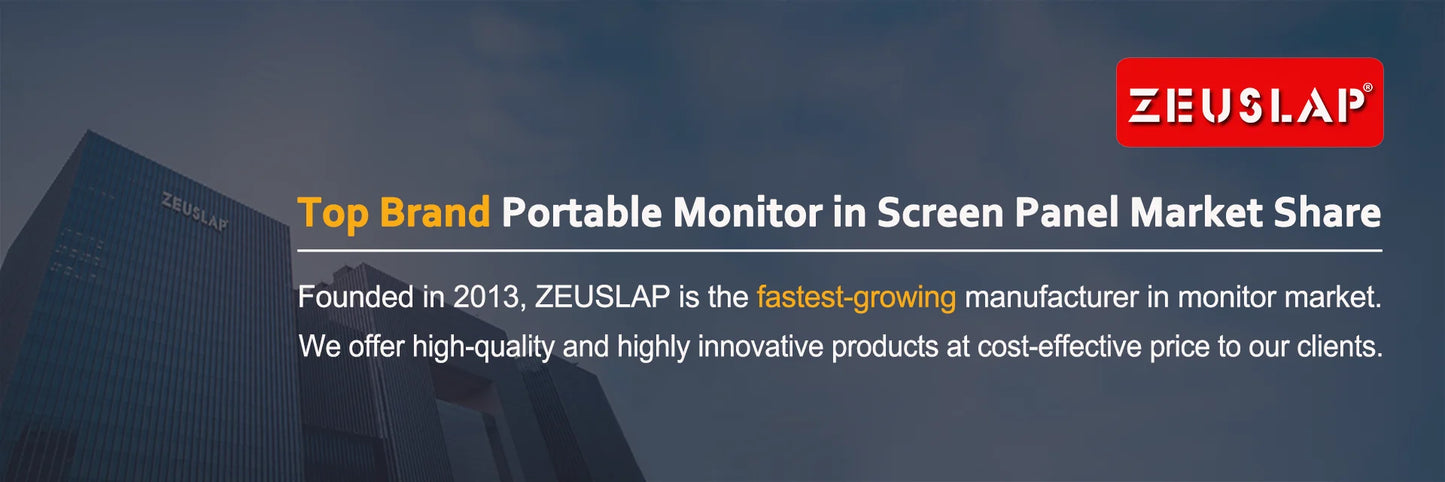 ZEUSLAP 16" 2.5K 144hz Touch Screen Portable Monitor 2560*1600 100%sRGB 500Cd/m² Travel Display for Laptop Computer