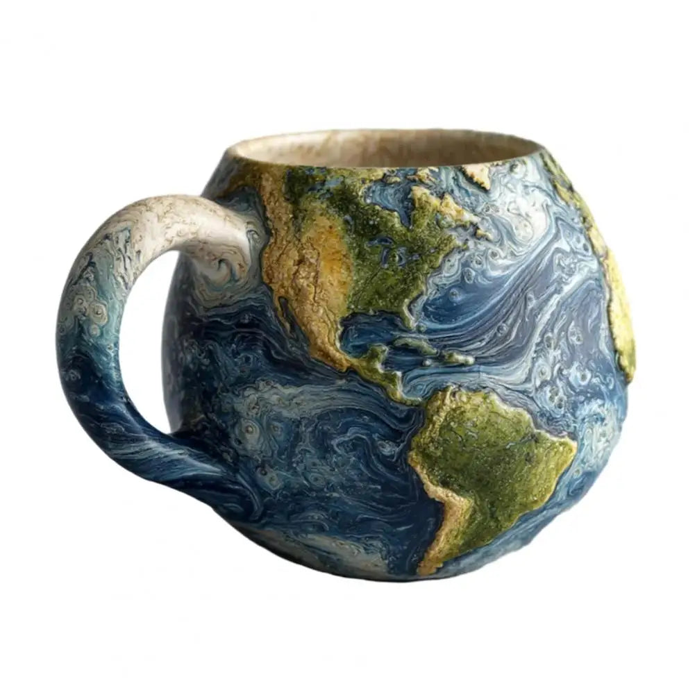 Solar System Planet Mugs Space-Themed Coffee Cups with Ergonomic Handle Planet-inspired Ceramic Cup Space Embossed Planet Mugs