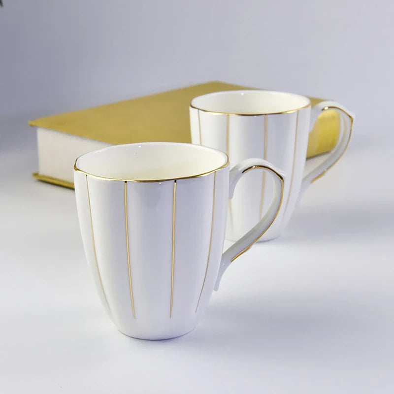 300ml Bone Ceramic Phnom Penh Silver Border Mug China Relief Moonlight Cup Office Gift Coffee Milk Tea Cup With Handle