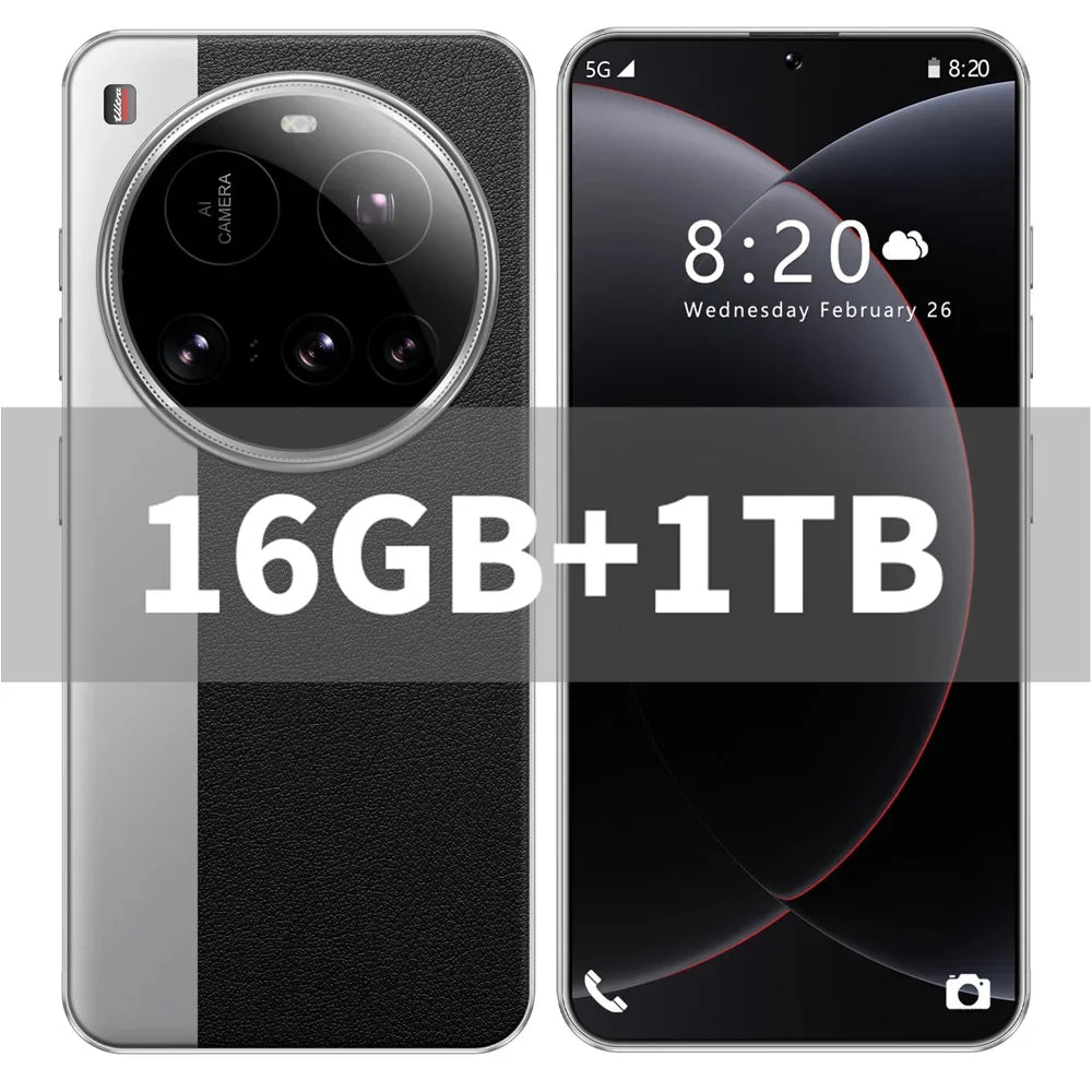 Brand New M15 Ultra Smartphone 7.3inch HD 16GB+1TB Cell Phone 50+108MP Dual SIM 5G Mobile Phones 8000mAh Android15 Unlocked