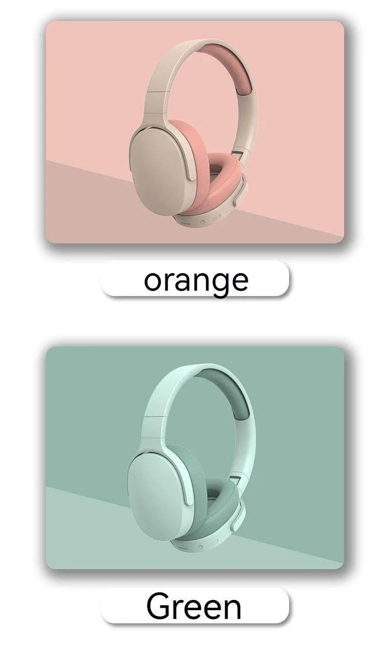 NEWMSNR 9D Surround Sound Wireless Bluetooth Headphones Over Ear Headsets True Sports Earphones TF/AUX Music Player with HD Mic