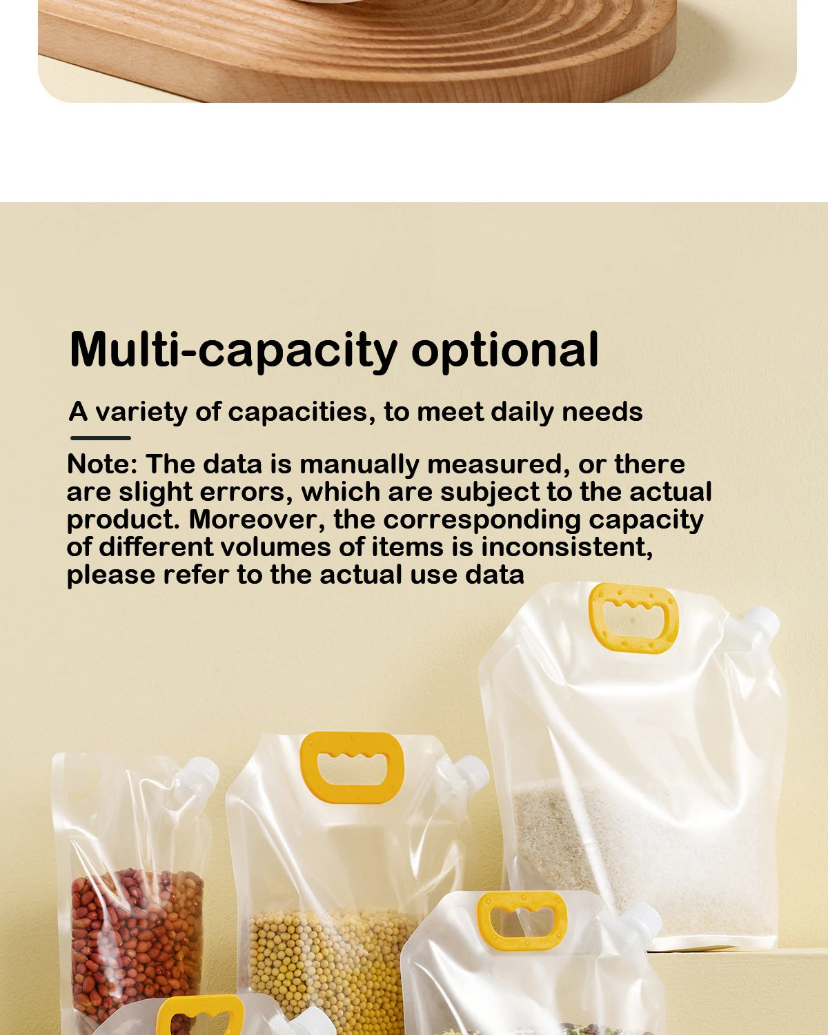 5pcs Grains Sealed Bag Kitchen Insect Proof Moisture Proof Fresh Keeping Storage Bag Recyclable  Transparent Grain Storage Bags