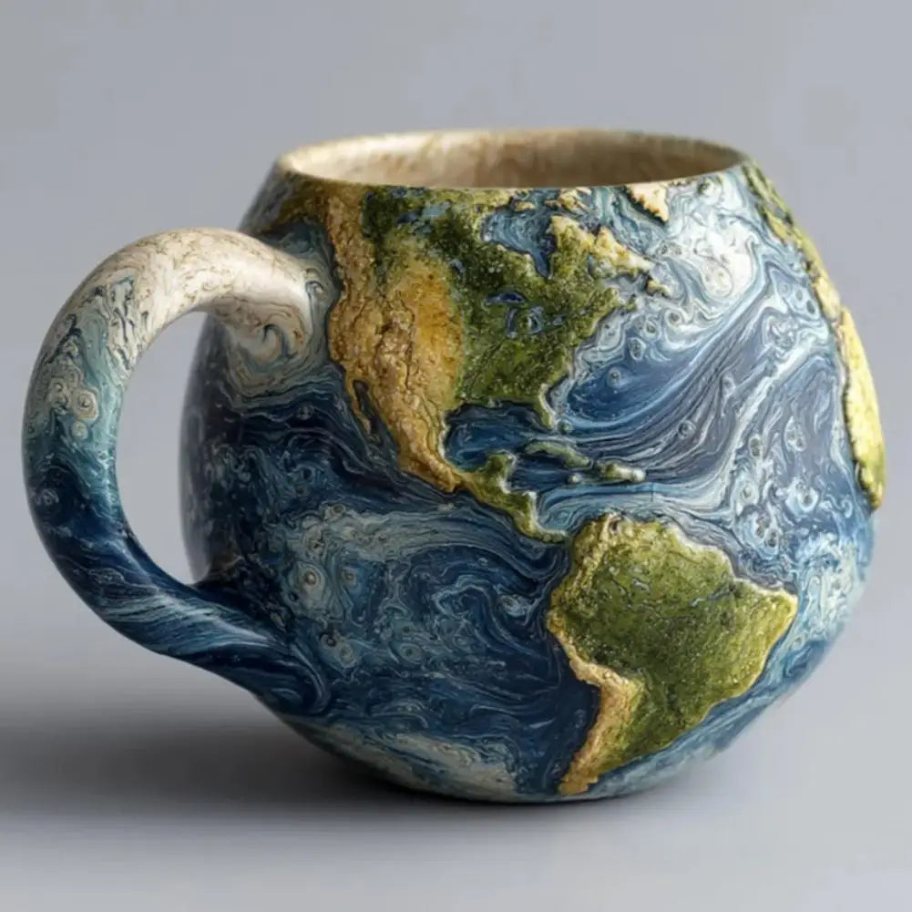 Solar System Planet Mugs Space-Themed Coffee Cups with Ergonomic Handle Planet-inspired Ceramic Cup Space Embossed Planet Mugs