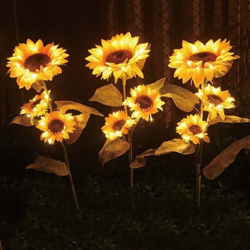 LED Solar Sunflower Outdoor Lawn Light Garden Yard Lawn Night Lamp Landscape Garden Home 2025 Ramadan Wedding Decorations
