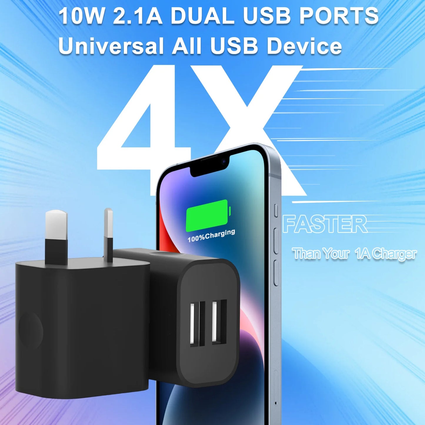 1/5Pcs Universal Travel 5V 2A Dual Port USB Wall Home Charger Power Adapter AU Phone Charging Head Australian Standard Plug