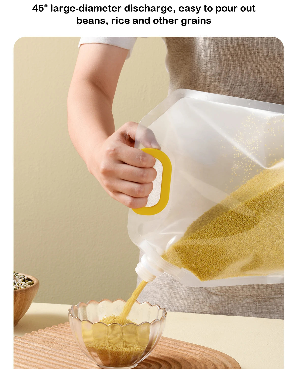 5pcs Grains Sealed Bag Kitchen Insect Proof Moisture Proof Fresh Keeping Storage Bag Recyclable  Transparent Grain Storage Bags