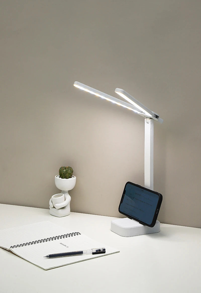 LED Desk Lamp USB Rechargeable Touch Night Light 3 Levels Dimmable Eye Protection Foldable Table Lamp For Bedroom Bedside Readin
