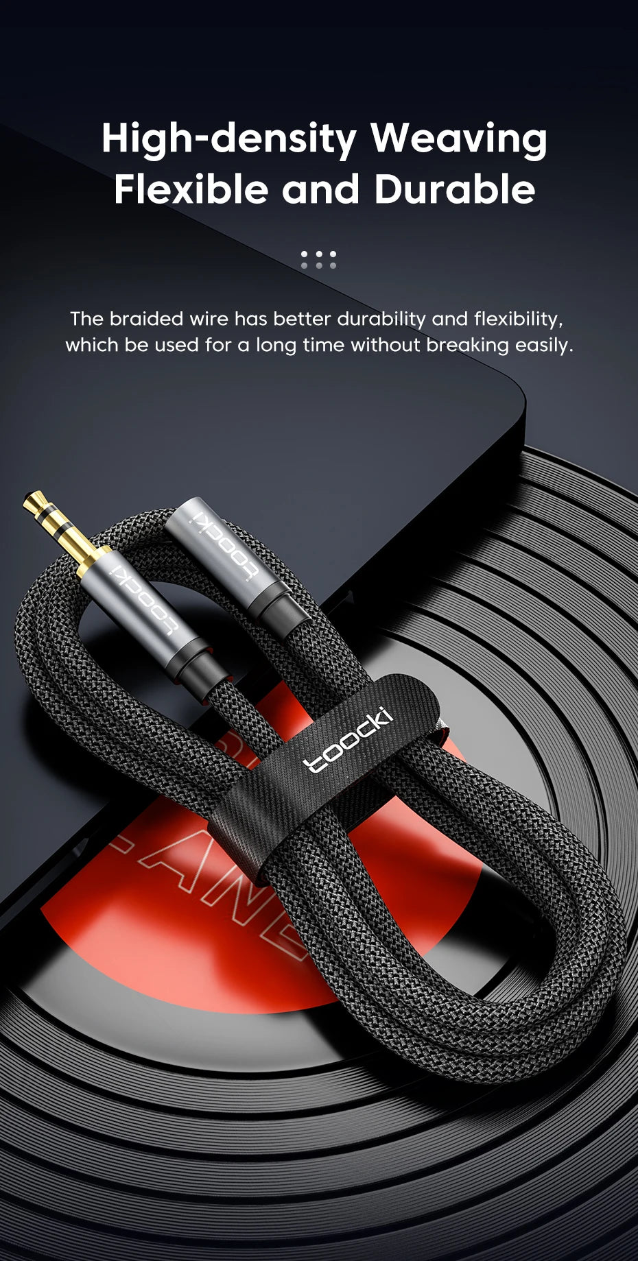 Toocki Aux Cable 3.5mm Male to Female Jack Audio Male Extension Speaker Wire with Microphone for Headphone Xiaomi Extender Cord