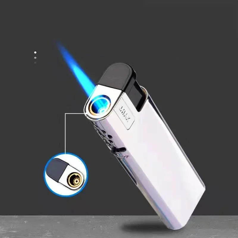 2025 New Windproof Lighter Blue Flame Jet Lighter High Power Cigar Lighter Kitchen BBQ Men Smoking Accessories Birthday Gift