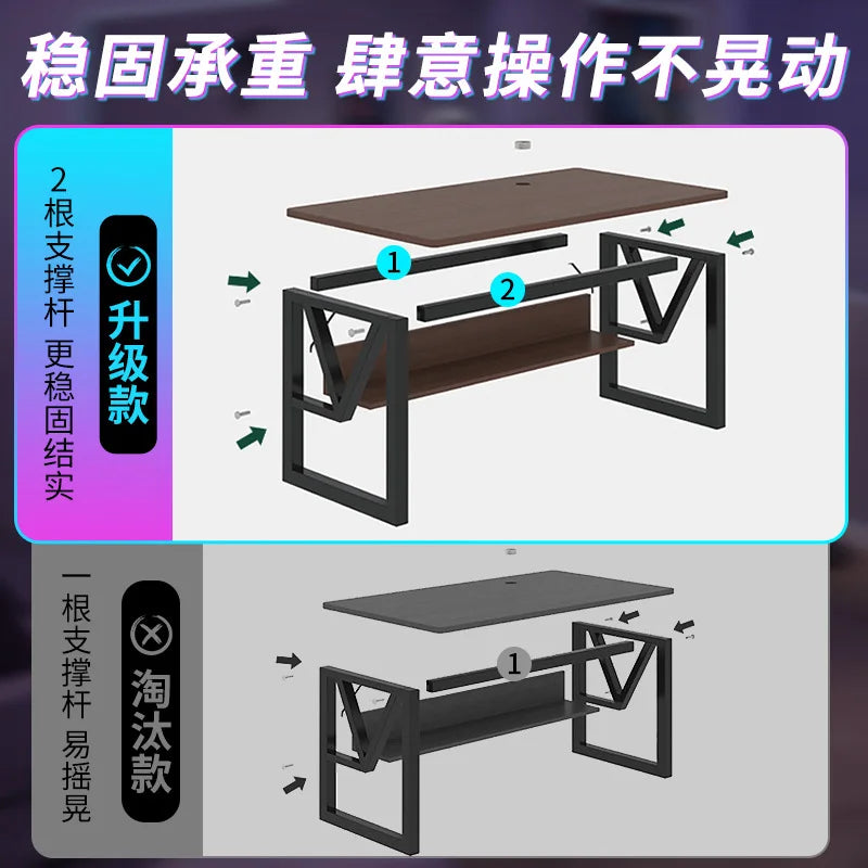 Desk Home Desktop Gaming Table and Chair Student Bedroom Learning Writing Desk Rental House Simple Long Computer Desk