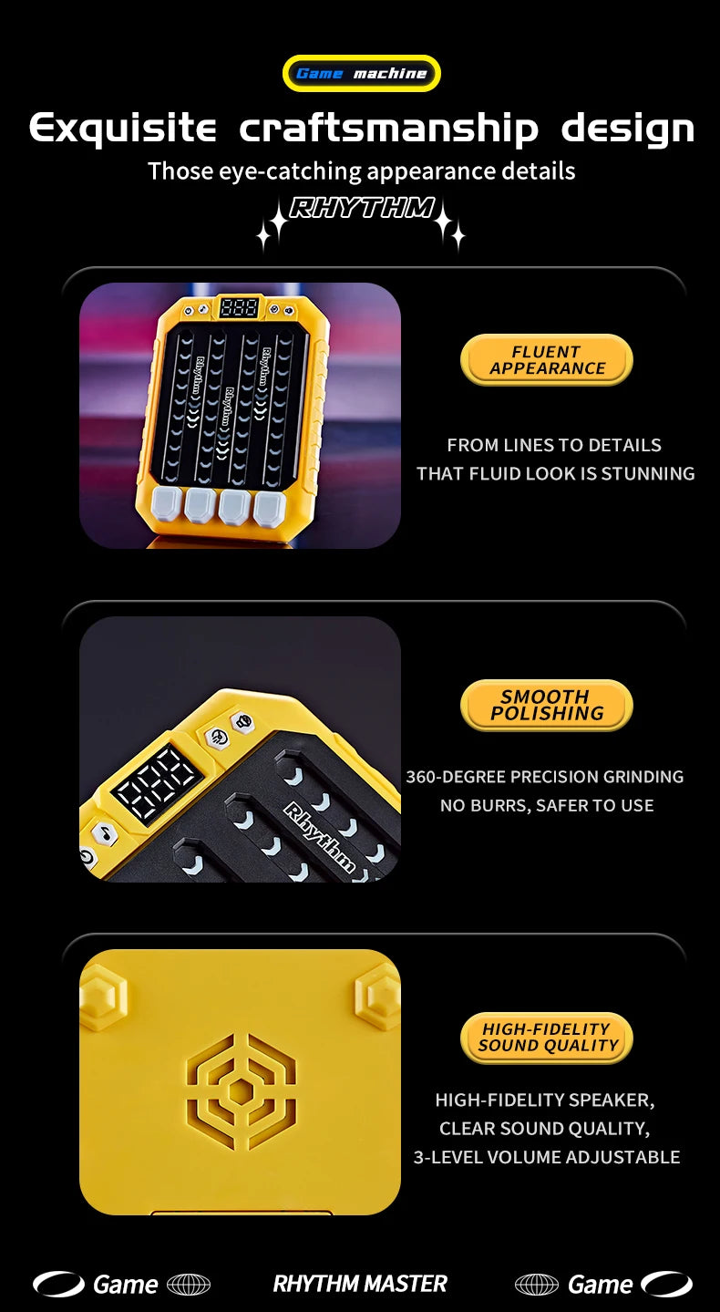 ZLang Dancing Handheld Memory Game Quick Push Game Fidget Toys for Adults Rhythm Handheld Game Machine Light Up Stress Relief