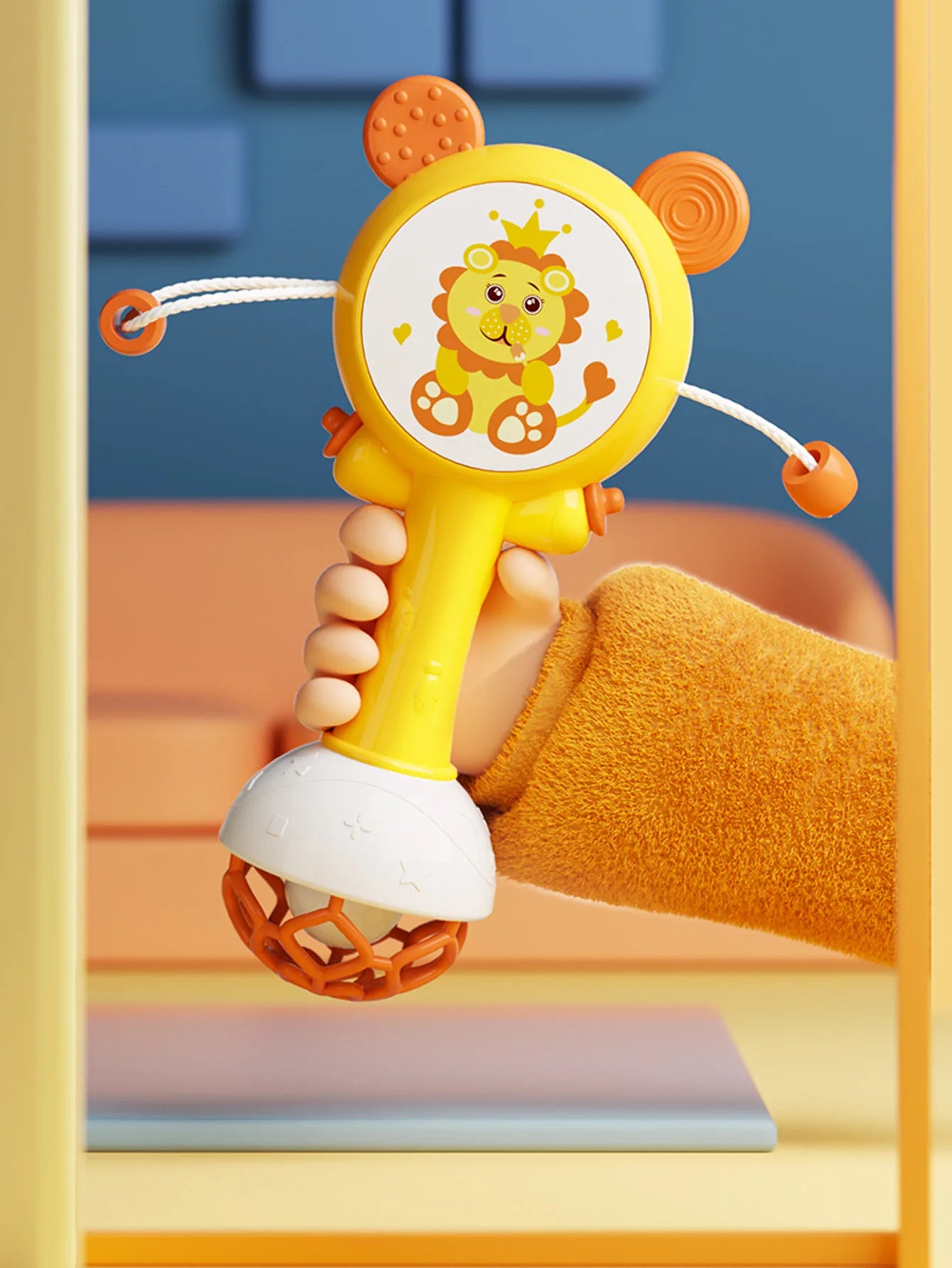 Baby Music Flashing Rattle Toys Rabbit Teether Hand Bells Mobile Infant Stop Weep Tear Rattles Newborn Early Educational Toy 18M