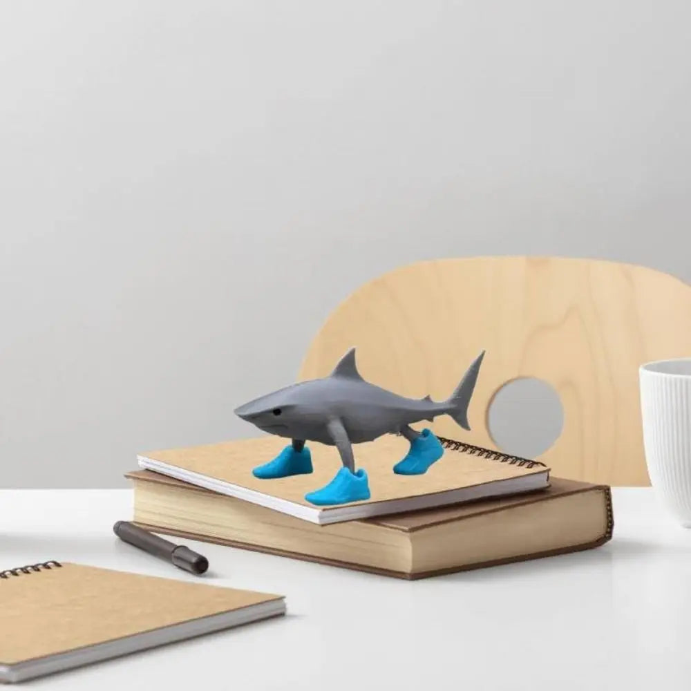 Desk Decor Wear Shoes Sharks 3D Printed Collectible Shark Figurine Toy Shark in Sneakers Statue Shark Meme Figurines