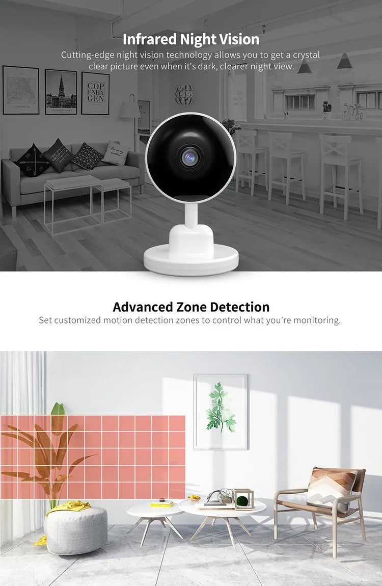 DBIT Baby Monitor 3MP Tuya Smart Wifi Video Surveillance Cameras Newborn Baby Security Protection Two Way Audio Night Vision