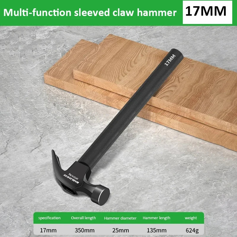 Multifunction High CarbonSteel Claw Hammer with 14/17/19mm Socket Wrench Reduction Handle Maintenance Installation Hand Tool