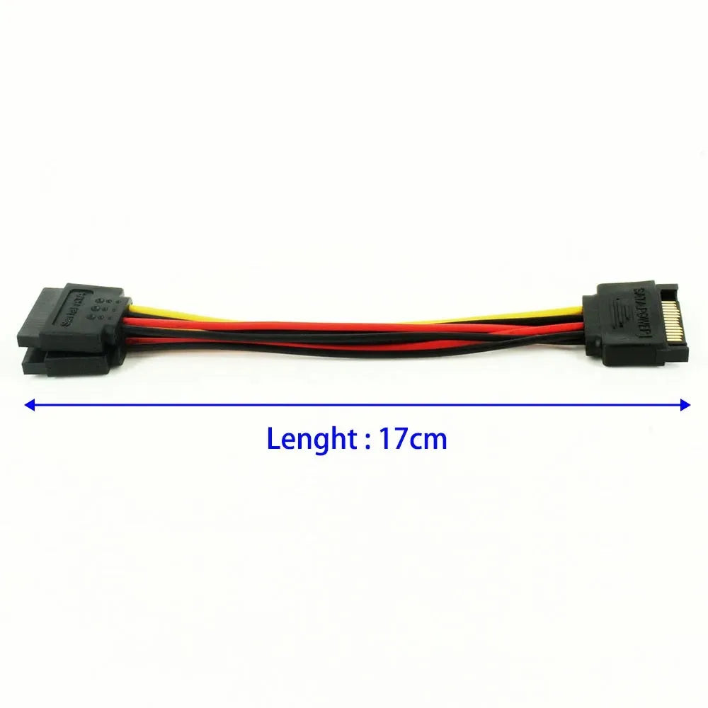 Coolcirc SATA Power Y Splitter Cable 15Pin SATA Male to Dual 15 Pin Female Power Cable Sata Extension Cord For HDD SSD Hard Disk