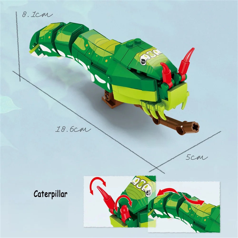 Rhinoceros Beetle Colorful Insect 3D Model Building Blocks Toy Easy Assembly Puzzle Toys Perfect Holiday Gift for Kids Birthday