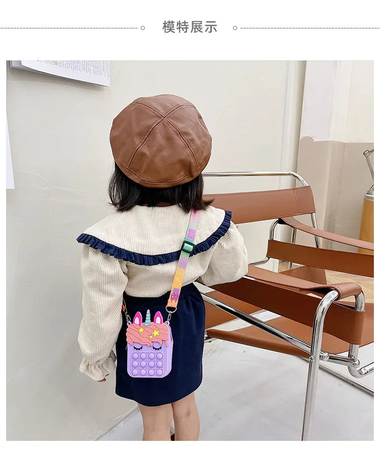 37 styles Fidget Toys Silicone Push Bubble Crossbody Bag Sensory Reliver Autism Adults Kids Handbag Squeeze Toys for Kids gifts