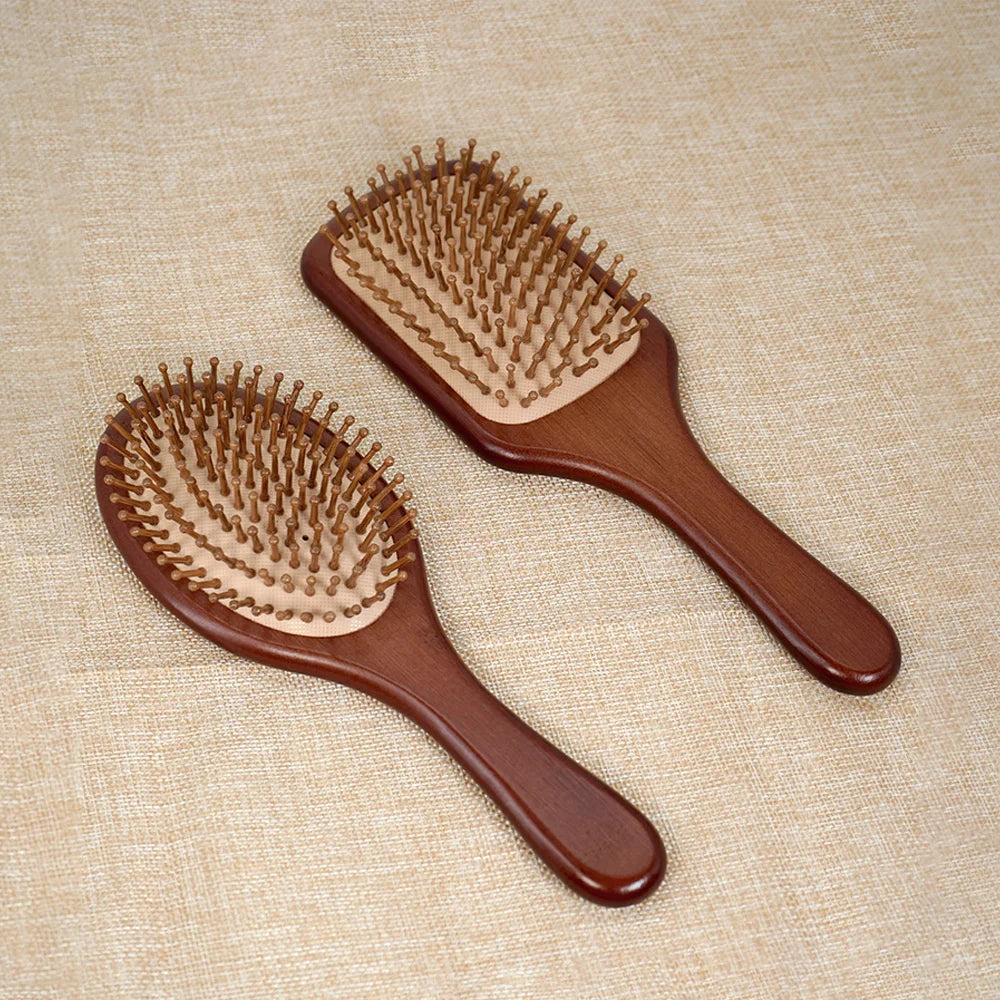 Bamboo Hair Brush Air Bag Wide Teeth Bamboo Combs Smooth Massage Scalp Brush Barber Comb Women Hairdressing Styling Hair Tools