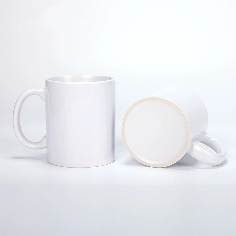 Sublimation Blank Ceramic Mugs White Porcelain Plain 11Oz Coffee Milk Mug Heat Transfer Cup For Print Logo Custom Mom Dad Gift