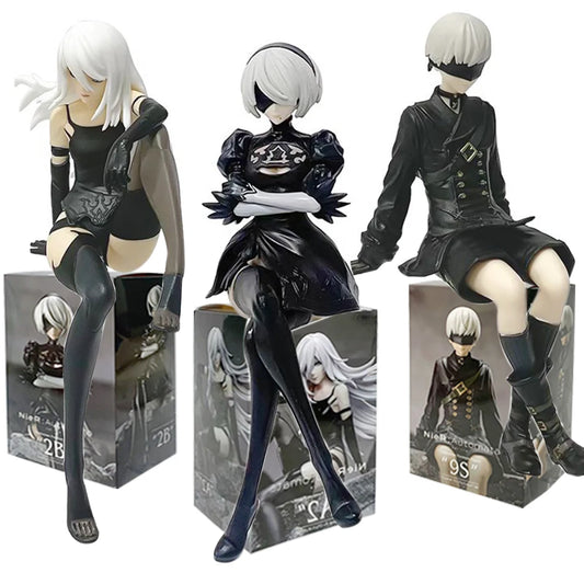 Anime NieR:Automata YoRHa A No.2 Type B Action Figure Noodle Stopper 2B 9S Sitting PosturePVC Model Collection Ornament Toy