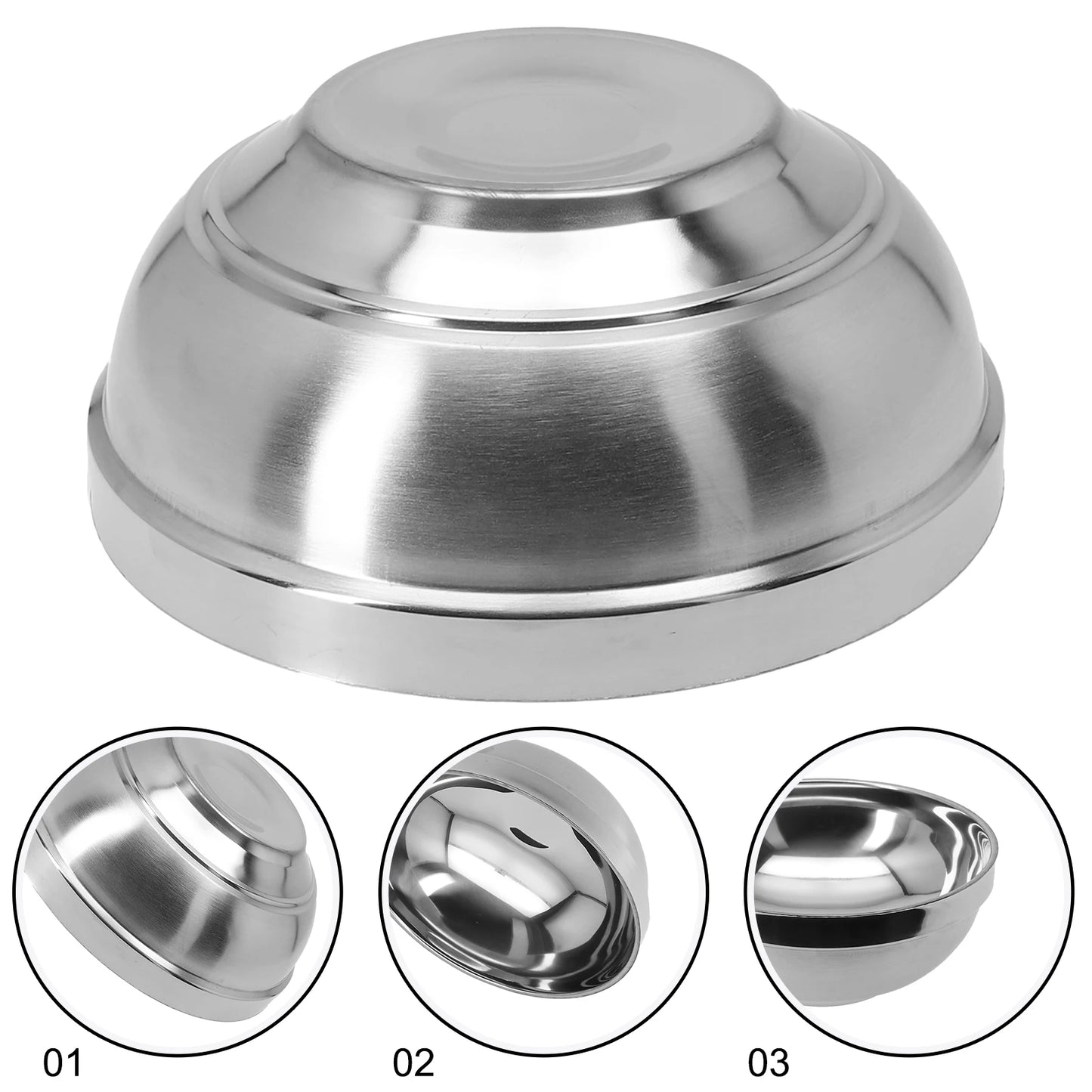 Stainless Steel Bowl Double Layer Thickening Bowl For Family Kitchens Outdoor Picnics Salad Bowl Deep Dish Tableware