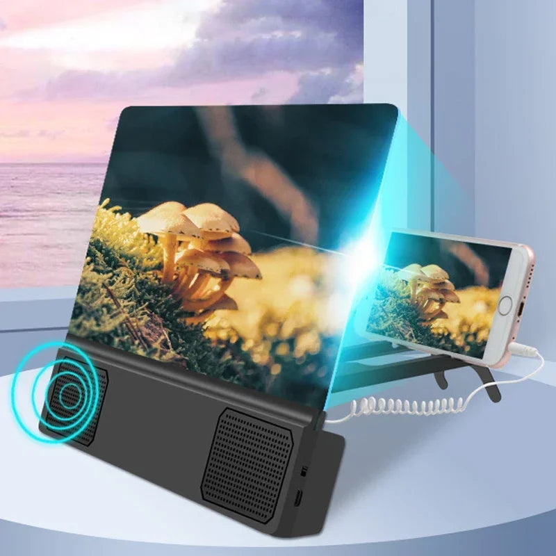 3D Screen Amplifiers Mobile Phone Magnifier With Enlarged Speaker Video Amplifier Stand Magnifying Folding Desk Audio Anti-BlueB