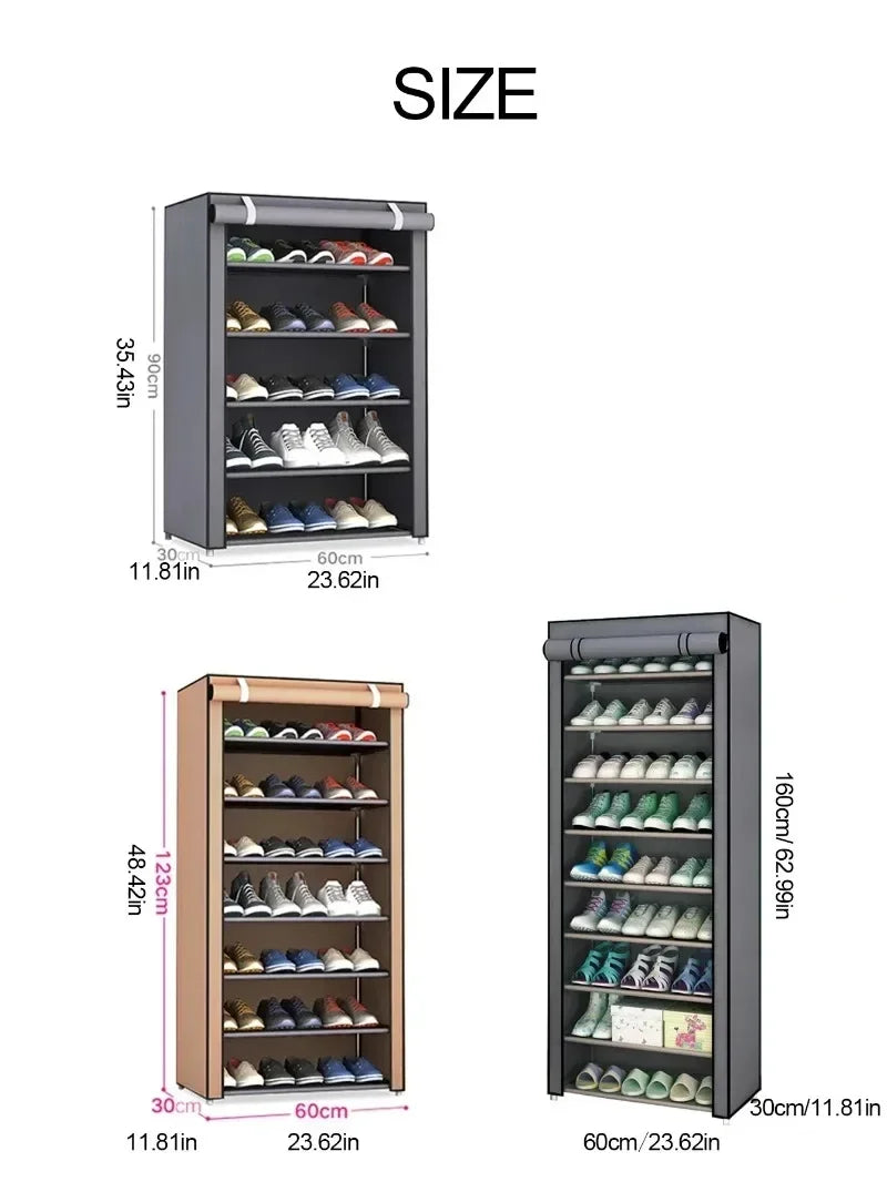 Home corridor living room shoe rack fabric dustproof shoe cabinet economical multi-layer shoe cabinet minimalist furniture